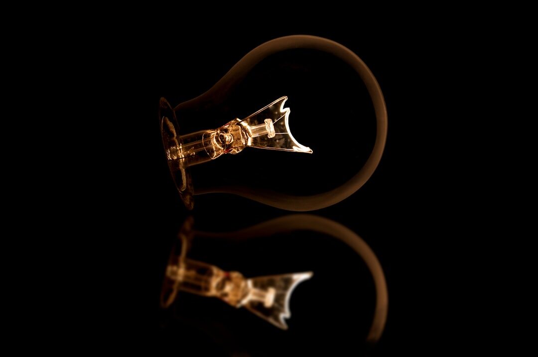 Bright glowing light bulb representing ideas and learning